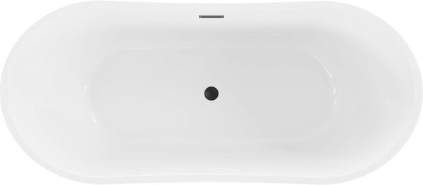 Luxury Montana szabadon álló fürdökád akril 170 x 80 cm, fehér, leeresztö fekete - 52011708000-B Térben álló kád