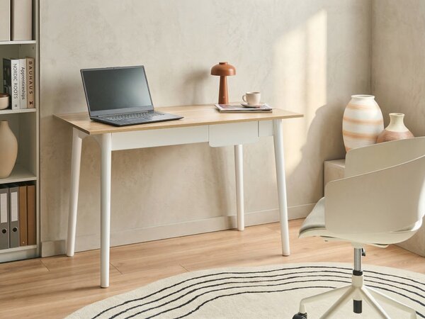 Íróasztal VITRION Világosbarna/fehér 120 cm 60 cm