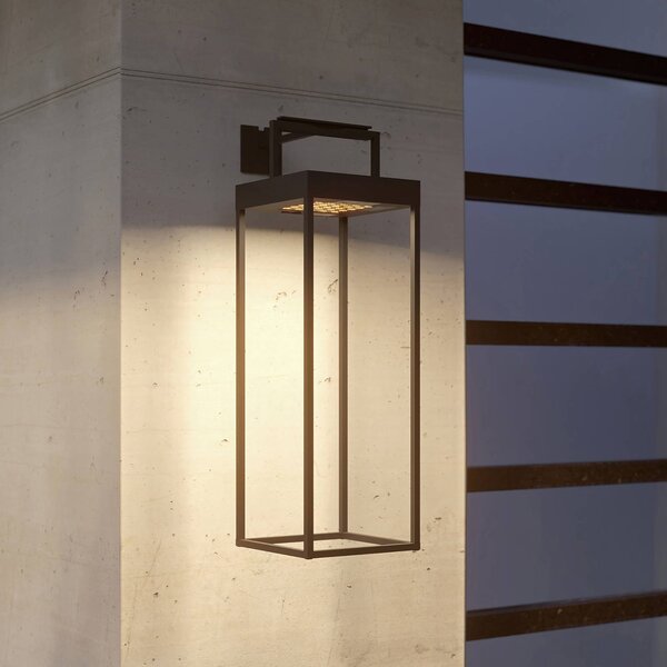 Lucande LED napelemes lámpa Lynzy, 58cm, fekete, fém, IP65, dimmelhető, Fekete, Alumínium, Modern