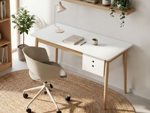 Íróasztal FENESTRA Világosbarna/fehér 120 cm 50 cm