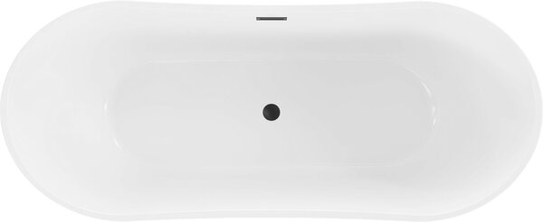 Luxury Montana szabadon álló fürdökád akril 180 x 80 cm, fehér, leeresztö fekete - 52011808000-B Térben álló kád