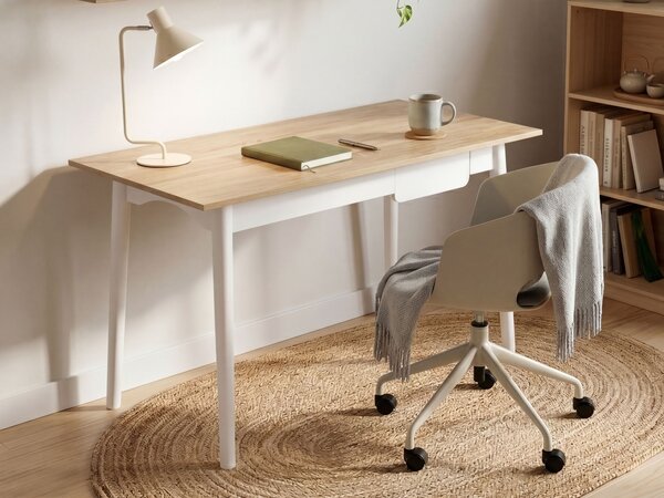 Íróasztal VITRION Világosbarna/fehér 120 cm 60 cm