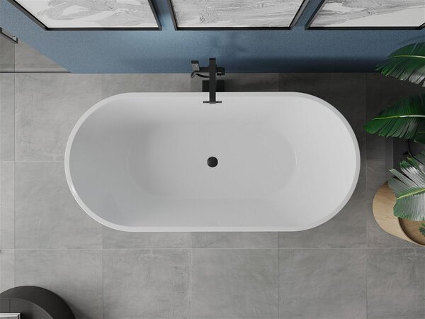 Luxury Luna szabadon álló fürdökád akril 150 x 75 cm, fehér, leeresztö fekete - 52031507500-B Térben álló kád