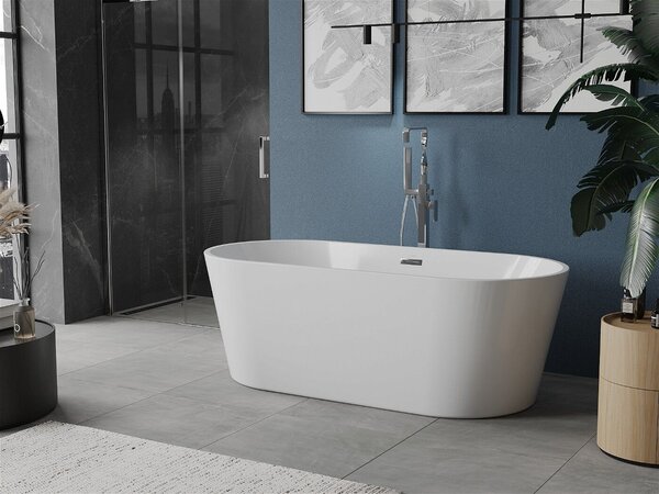 Luxury Luna szabadon álló fürdökád akril 150 x 75 cm, fehér, leeresztö króm - 52031507500 Térben álló kád