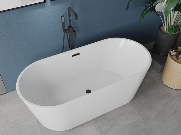 Luxury Luna szabadon álló fürdökád akril 150 x 75 cm, fehér, leeresztö fekete - 52031507500-B Térben álló kád