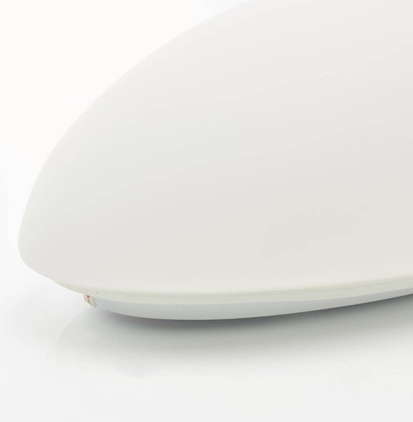 Lucande fali lámpa Jemima, 24 cm, üveg, ellipszis alakú, dimmelhető, Fehér / opál, Nappali / Étkező, Üveg, Modern