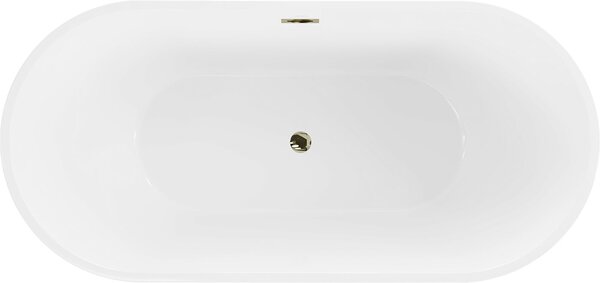Luxury Luna szabadon álló fürdökád akril 170 x 80 cm, fehér/fekete, leeresztö arany - 52031708075-G Térben álló kád