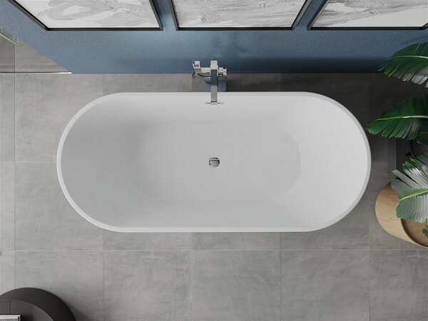 Luxury Luna szabadon álló fürdökád akril 180 x 80 cm, fehér, leeresztö króm - 52031808000 Térben álló kád