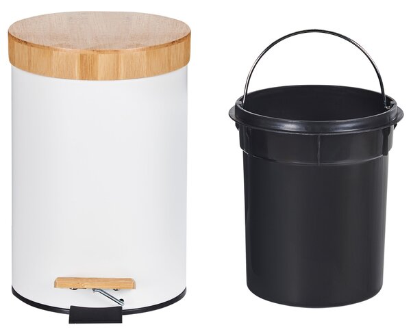 Kétdarabos pedálos szemetes kuka szett 3 L ECOSMART Fém Fehér
