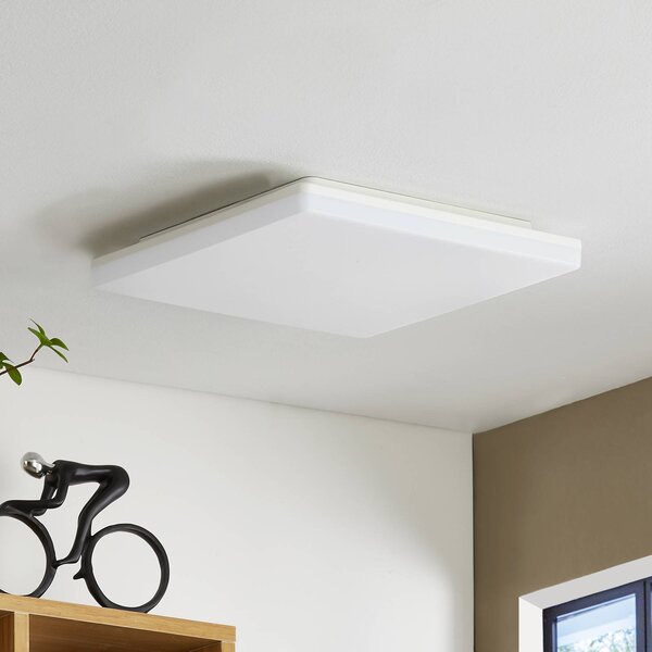 PRIOS Prios Artin LED mennyezeti lámpa, szögletes, 33 cm, Fehér / opál, Fürdőszoba, Műanyag, Modern
