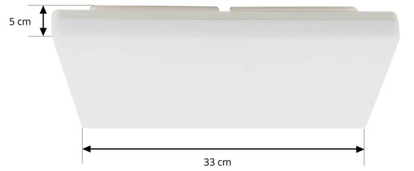 PRIOS Prios Artin LED mennyezeti lámpa, szögletes, 33 cm, Fehér / opál, Fürdőszoba, Műanyag, Modern