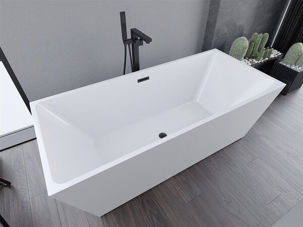 Luxury Lita szabadon álló fürdökád akril 170 x 75 cm, fehér, leeresztö fekete - 52121707500-B Térben álló kád