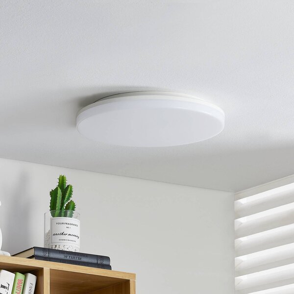 PRIOS Prios Artin LED lámpa, érzékelő, kerek, 33 cm, Fehér / opál, Fürdőszoba, Műanyag, Modern