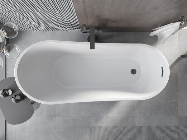 Luxury Alta szabadon álló fürdökád akril 170 x 75 cm, fehér, leeresztö fekete - 52141707500-B Térben álló kád