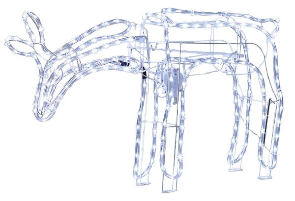 Kültéri dekoráció LED KRISTNES 53 cm Mozgó őz Fehér