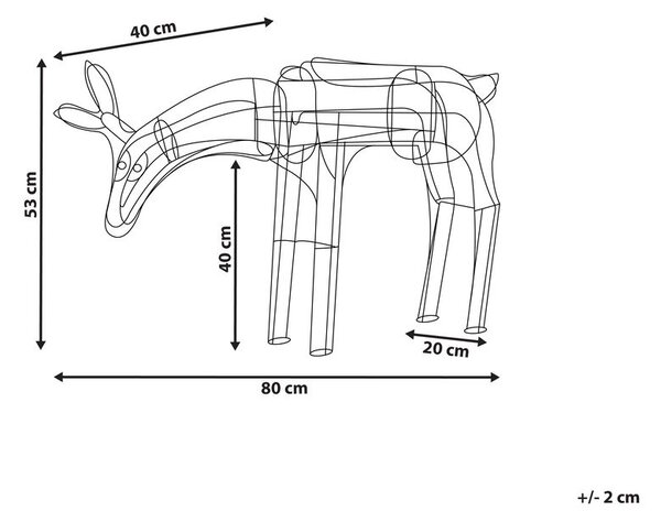 Kültéri dekoráció LED KRISTNES 53 cm Mozgó őz Fehér