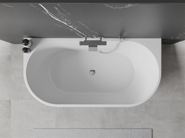 Luxury Oval szabadon álló fürdökád akril falhoz tolható 150 x 75 cm, fehér - 52671507500 Térben álló kád