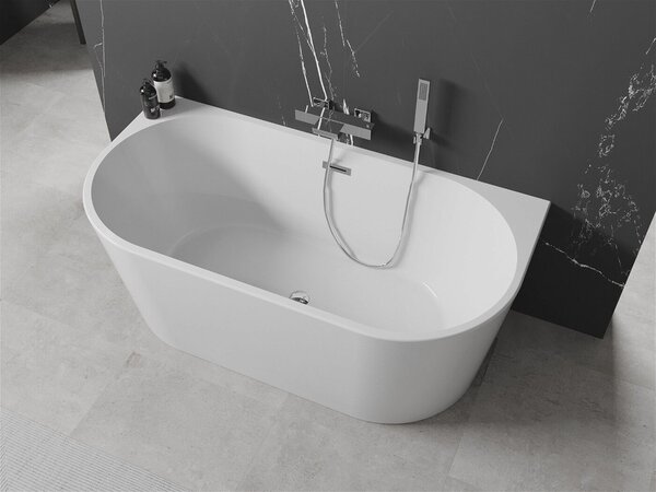 Luxury Oval szabadon álló fürdökád akril falhoz tolható 150 x 75 cm, fehér - 52671507500 Térben álló kád