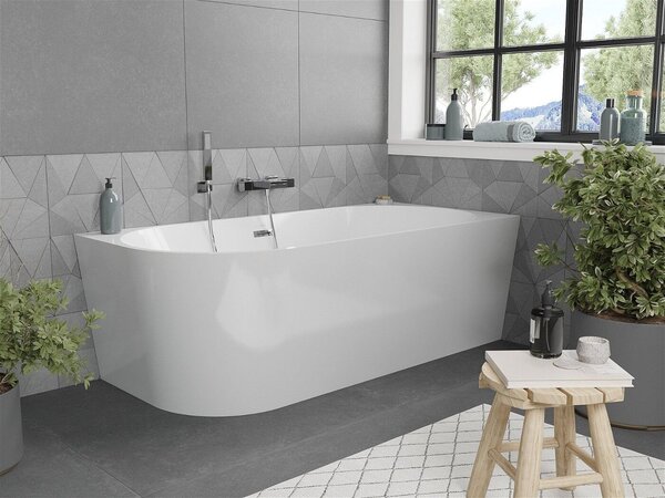 Luxury Mia szabadon álló fürdökád akril jobbos 160 x 75 cm, fehér, leeresztö króm - 52691607500P Térben álló kád