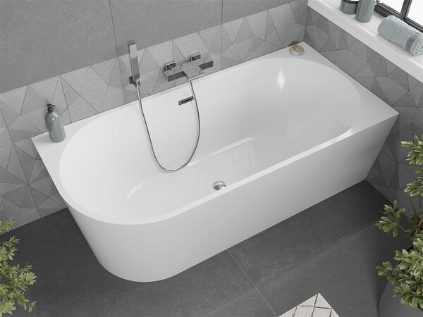 Luxury Mia szabadon álló fürdökád akril jobbos 160 x 75 cm, fehér, leeresztö króm - 52691607500P Térben álló kád
