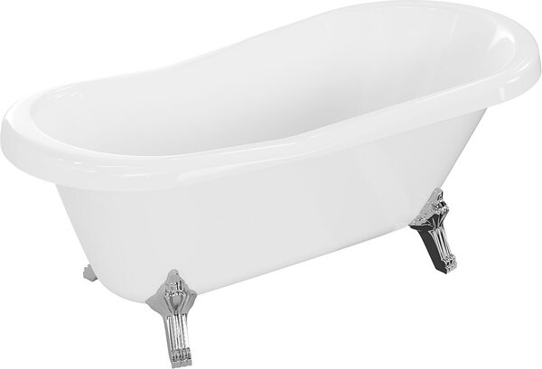 Luxury Retro szabadon álló fürdökád akril 150 x 73 cm, fehér, láb króm - 53251507300-00 Térben álló kád