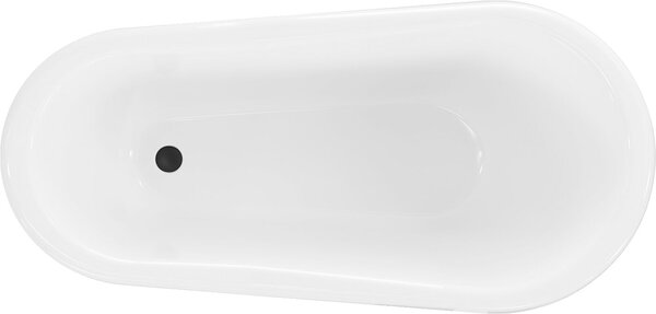 Luxury Retro szabadon álló fürdökád akril 150 x 73 cm, fehér, láb fekete - 53251507300-70 Térben álló kád