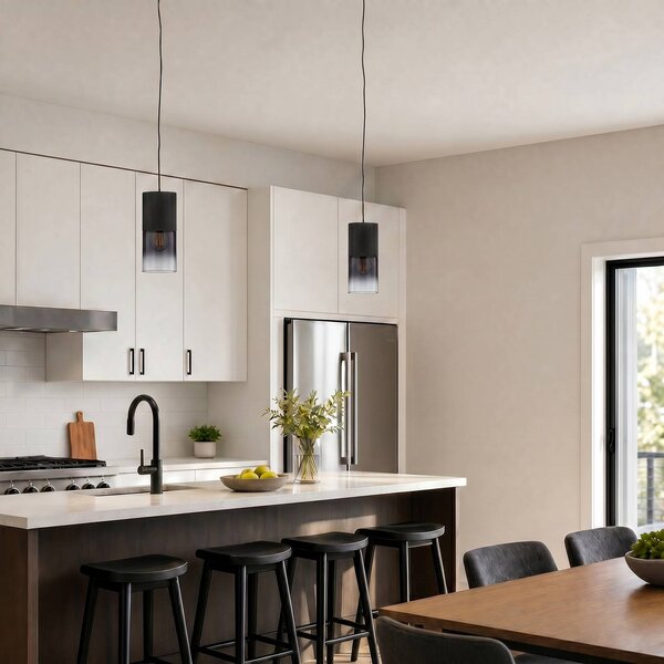 Trio Lighting Robin függesztett lámpa DUOline-hoz, fekete/füstszürke, dimmelhető, Fekete, Nappali / Étkező, fém, Modern