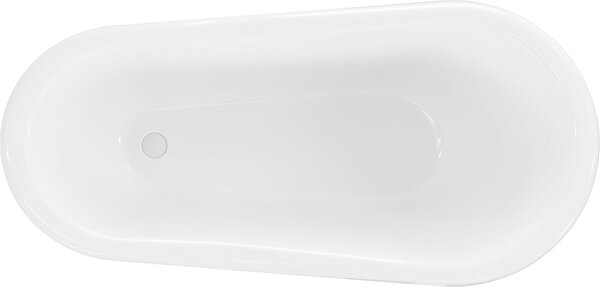 Luxury Retro szabadon álló fürdökád akril 150 x 73 cm, fehér/fekete, láb fehér - 53251507375-20 Térben álló kád