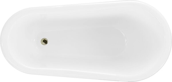 Luxury Retro szabadon álló fürdökád akril 150 x 73 cm, fehér/fekete, láb arany - 53251507375-50 Térben álló kád