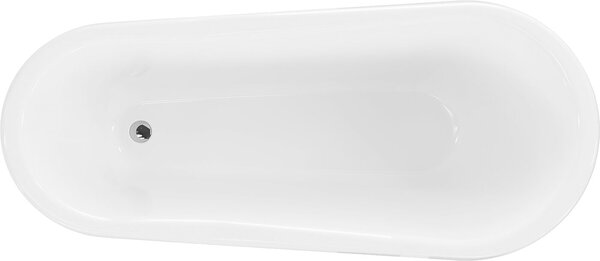 Luxury Retro szabadon álló fürdökád akril 170 x 75 cm, fehér/fekete, láb króm - 53251707575-00 Térben álló kád