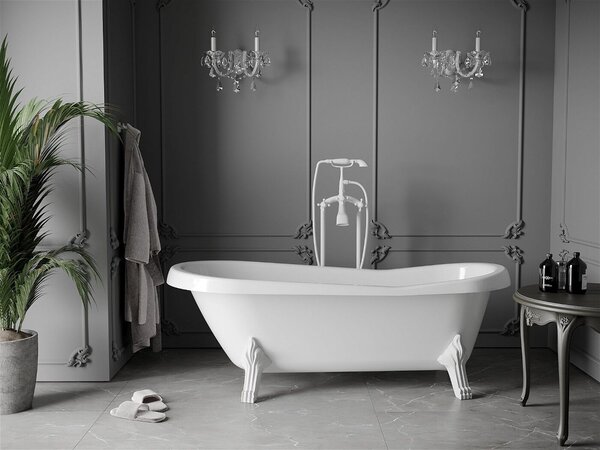 Luxury Retro szabadon álló fürdökád akril 170 x 75 cm, fehér, láb fehér - 53251707500-20 Térben álló kád
