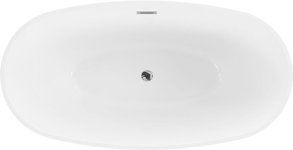 Luxury Eris szabadon álló fürdökád akril 155 x 80 cm, fehér/fekete, leeresztö króm - 53441558075 Térben álló kád