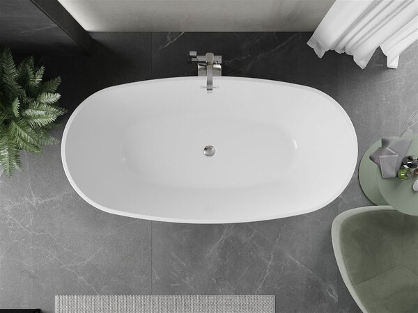 Luxury Eris szabadon álló fürdökád akril 170 x 85 cm, fehér/fekete - 53441708575 Térben álló kád