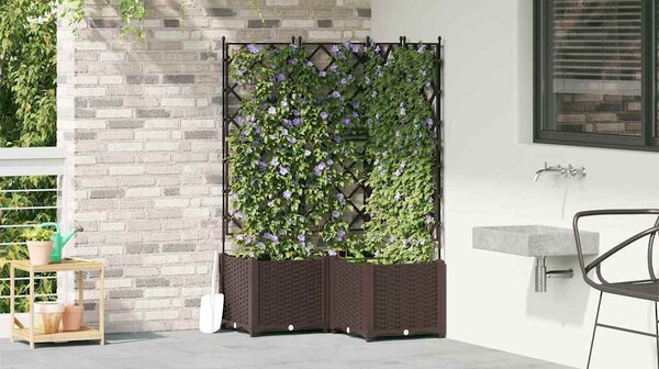 Kerti cserép 3 db Barna 80 x 80 x 143 cm PP