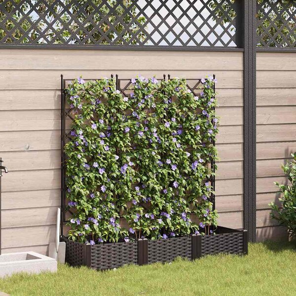 Kerti cserép 3 db Barna 120 x 40 x 125,5 cm PP
