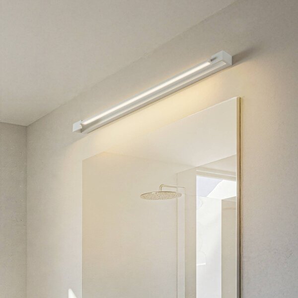 Arcchio LED fali világítás Jora, 90 cm, fehér, forgatható, IP44, Fehér / opál, Fürdőszoba, Alumínium, Modern