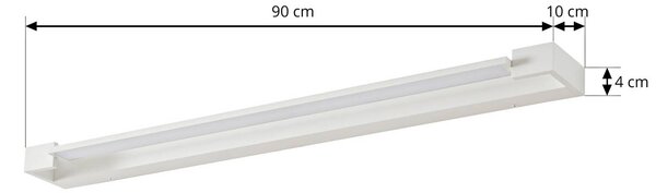 Arcchio LED fali világítás Jora, 90 cm, fehér, forgatható, IP44, Fehér / opál, Fürdőszoba, Alumínium, Modern