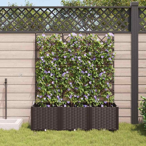 Kerti cserép 3 db Barna 120 x 40 x 143 cm PP