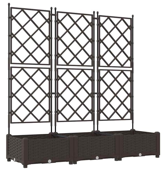 Kerti cserép 3 db Barna 120 x 40 x 125,5 cm PP