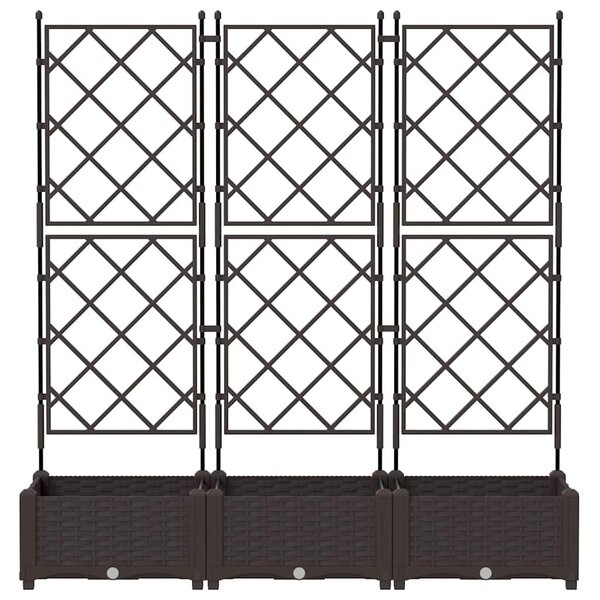 Kerti cserép 3 db Barna 120 x 40 x 125,5 cm PP