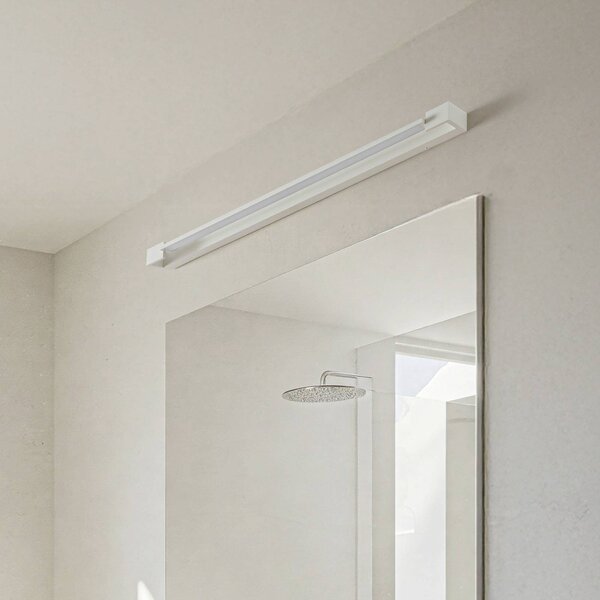 Arcchio LED fali világítás Jora, 90 cm, fehér, forgatható, IP44, Fehér / opál, Fürdőszoba, Alumínium, Modern