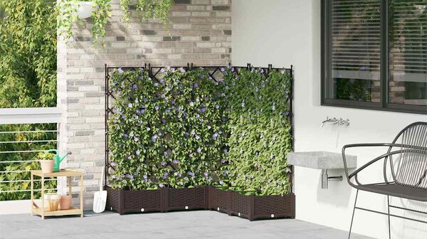Kerti cserép 5 db Barna 120 x 120 x 125,5 cm PP