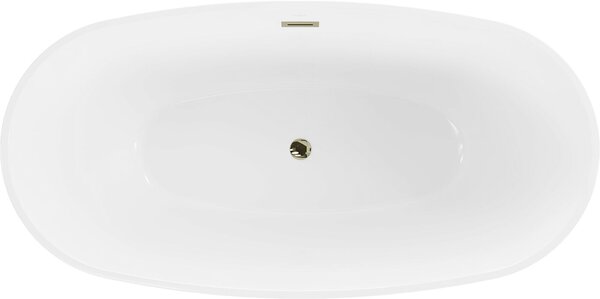 Luxury Eris szabadon álló fürdökád akril 170 x 85 cm, fehér/fekete, leeresztö arany - 53441708575-G Térben álló kád