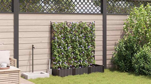Kerti cserép 3 db Barna 120 x 40 x 125,5 cm PP