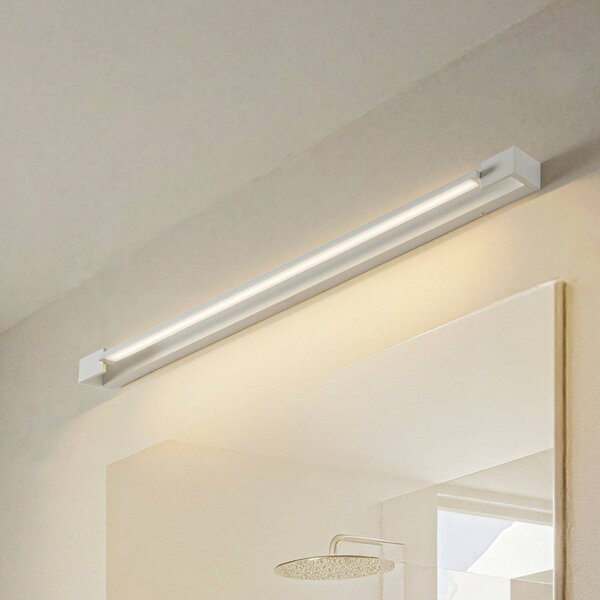 Arcchio LED fali világítás Jora, 90 cm, fehér, forgatható, IP44, Fehér / opál, Fürdőszoba, Alumínium, Modern