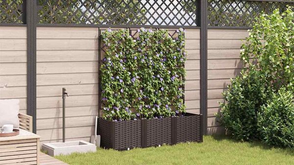 Kerti cserép 3 db Barna 120 x 40 x 143 cm PP