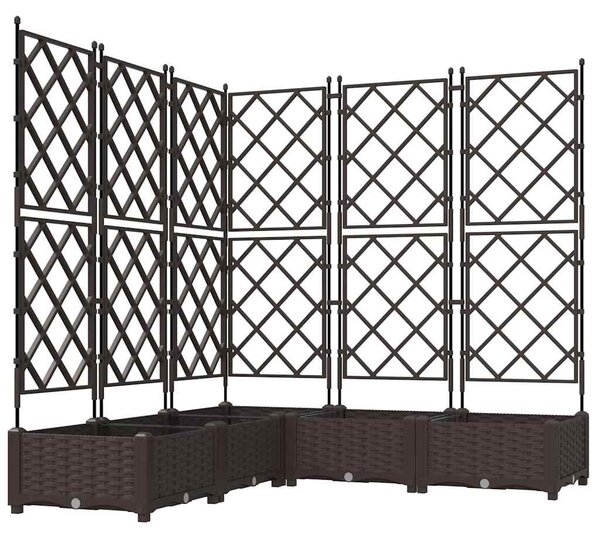 Kerti cserép 5 db Barna 120 x 120 x 125,5 cm PP