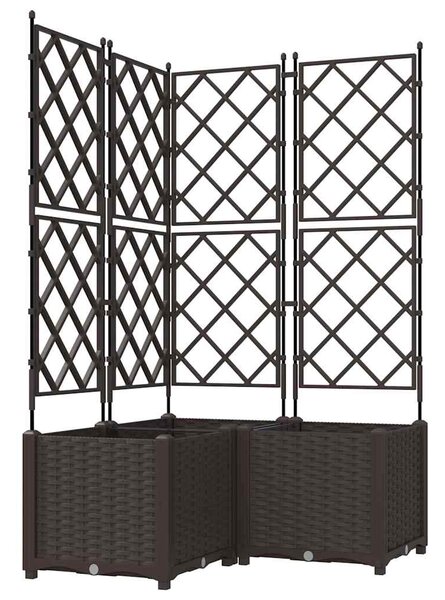 Kerti cserép 3 db Barna 80 x 80 x 143 cm PP