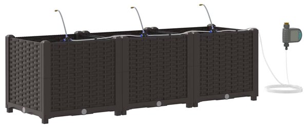 Kerti cserép 3 db Barna 120 x 40 x 37,5 cm PP