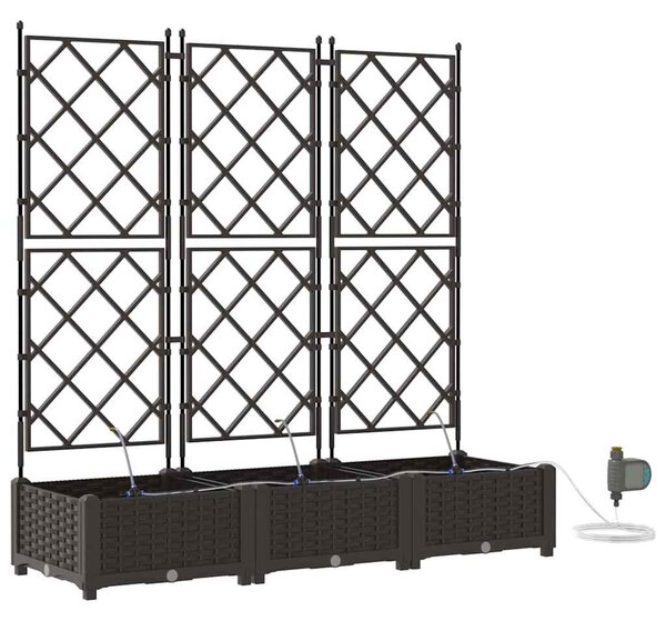 Kerti cserép 3 db Barna 120 x 40 x 126 cm PP
